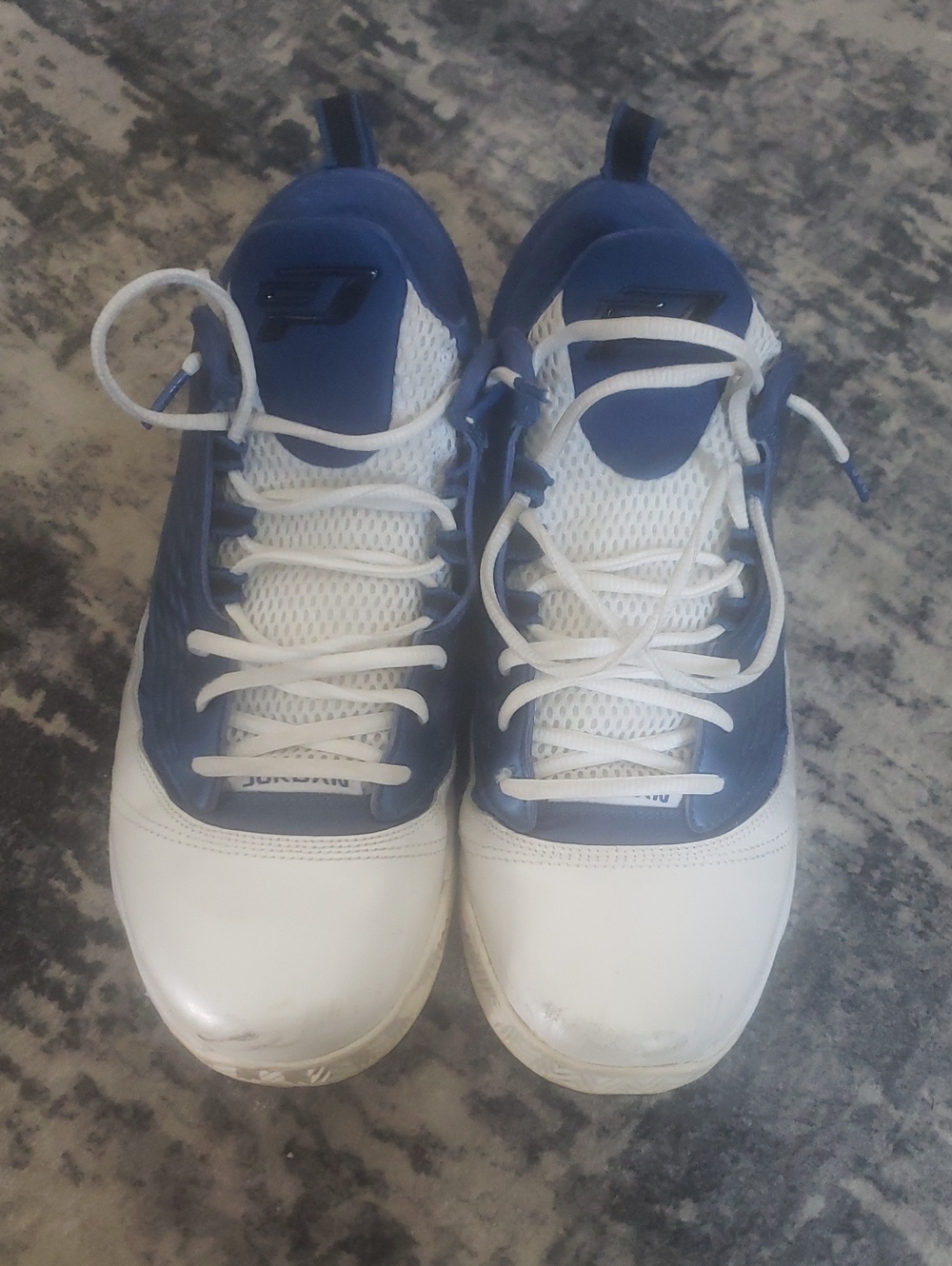 Chris Paul Jordan Men's White and Navy Athletic Sneakers